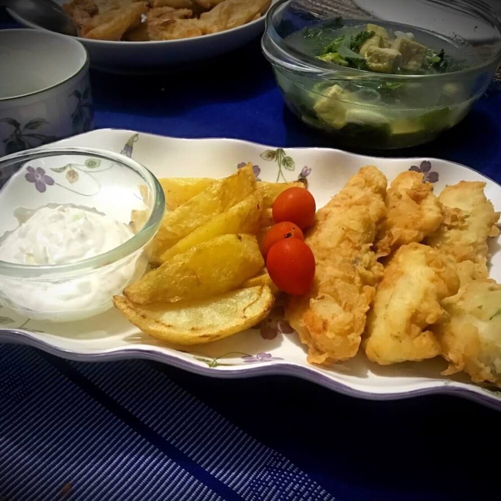 Fish and Chips with Tartar Sauce